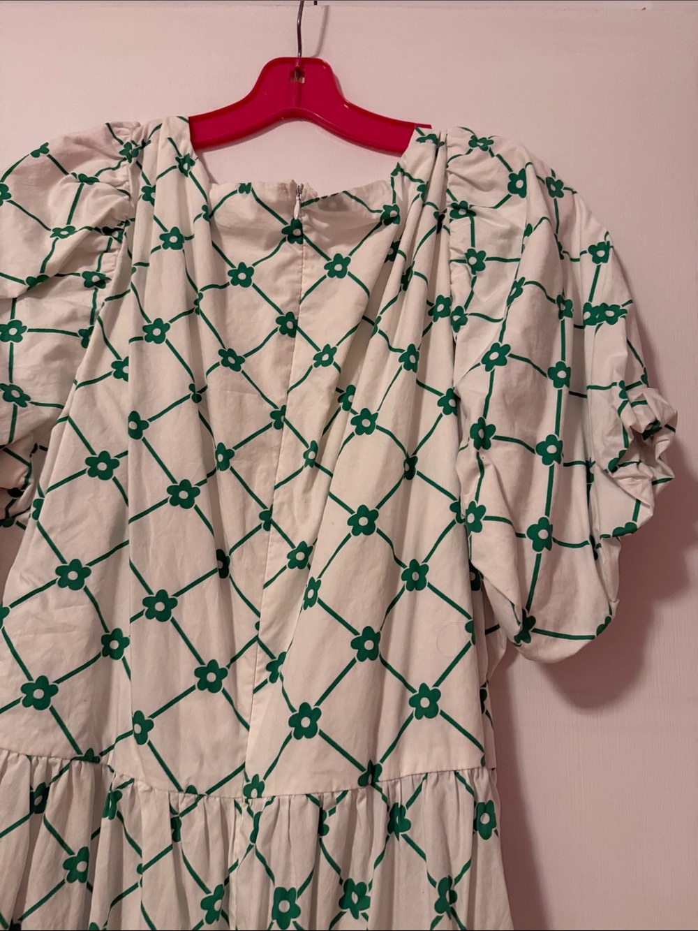 ASOS Curve White Green Floral Trellis Midi Dress Plus 20 Prep Tennis Mod Cotton - Picture 16 of 16